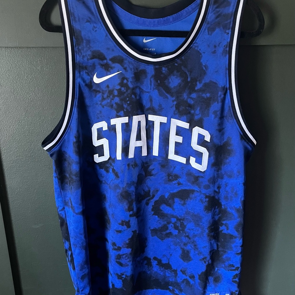 Nike Blue and Black Basketball USMNT  Jersey